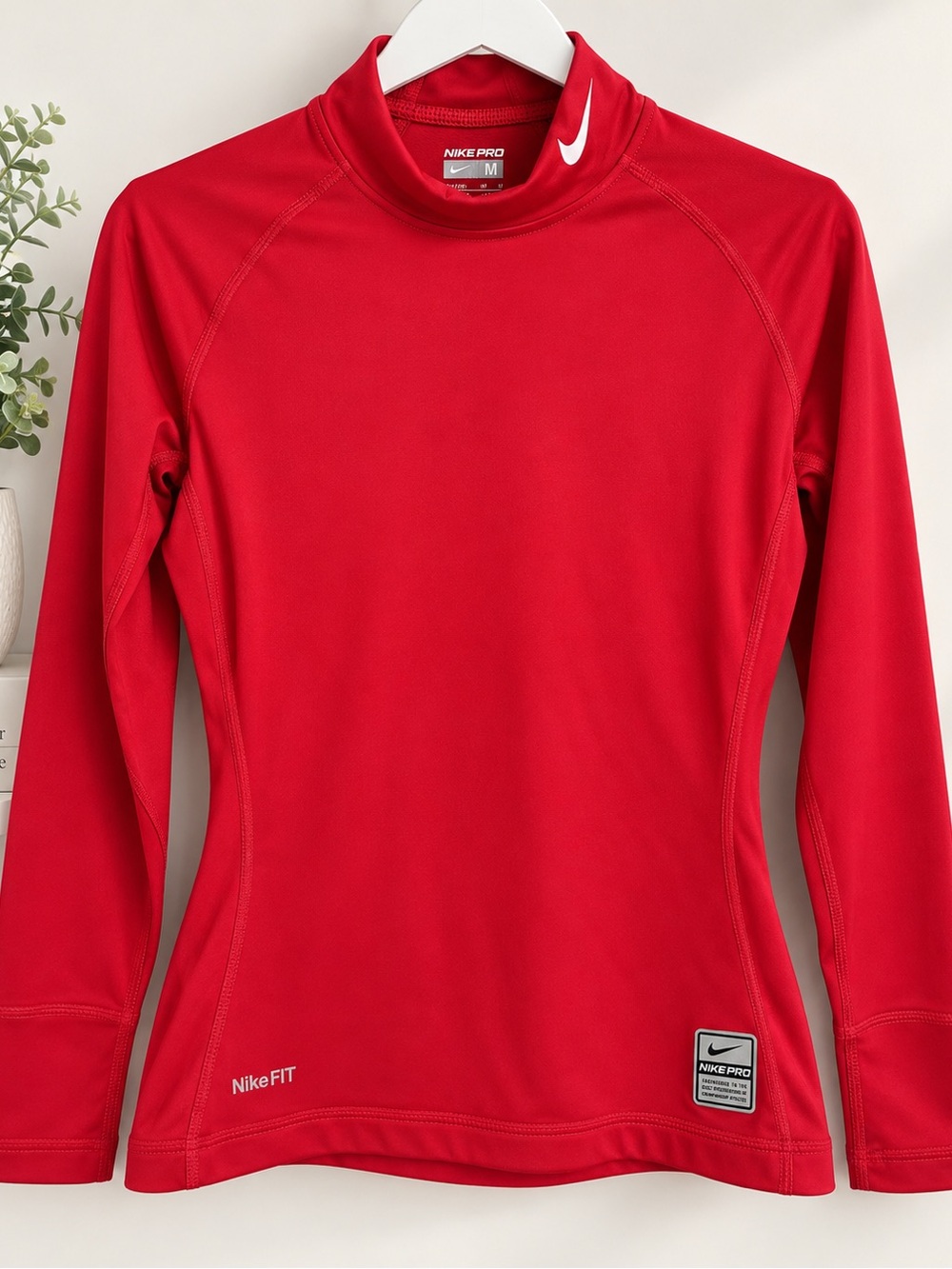 Nike Pro Women's Red Long-Sleeve Performance Top